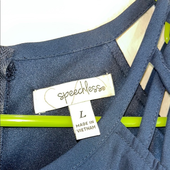 Elegant Navy Blue Sleeveless Dress L - Picture 2 of 6